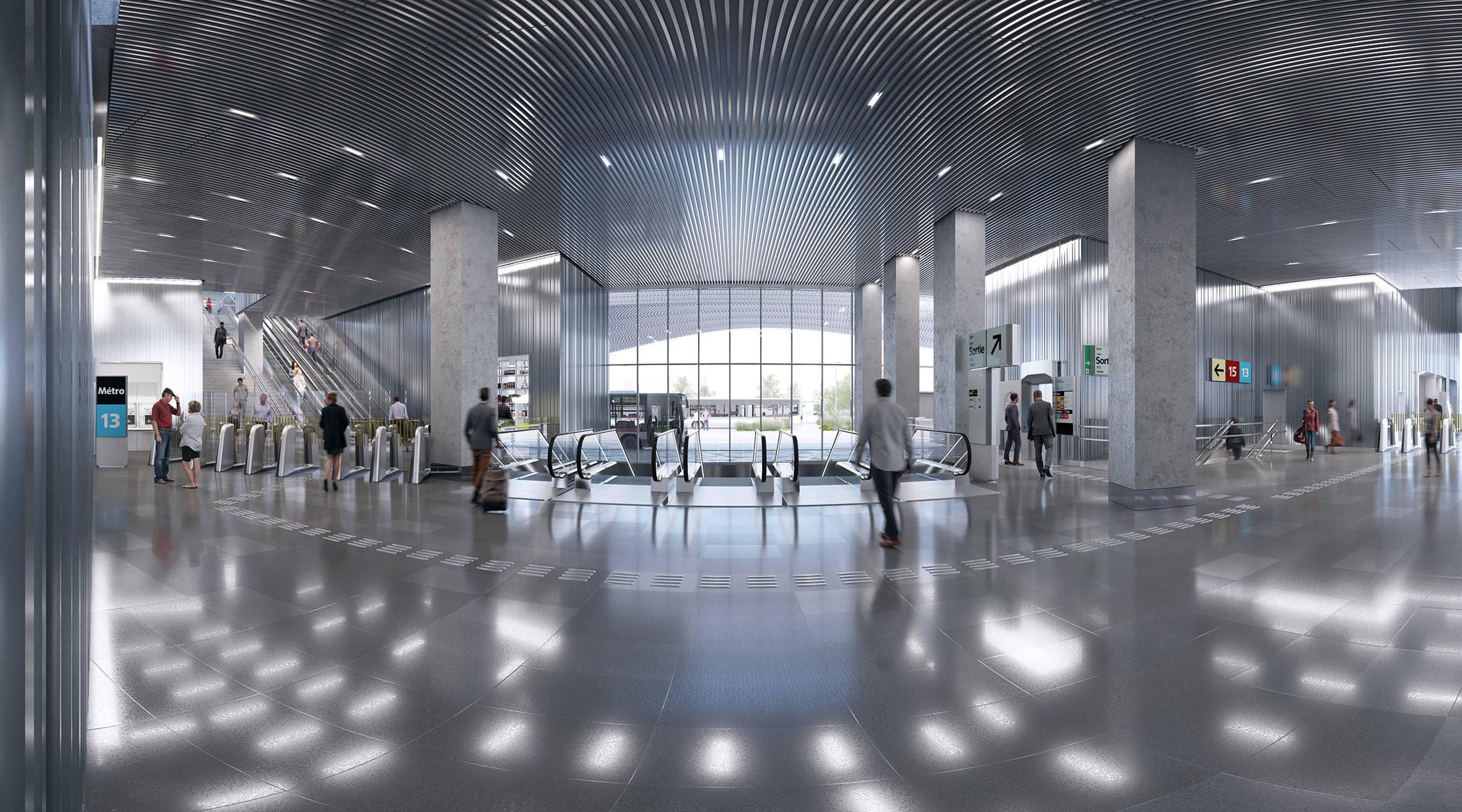 Credits image l'Autre Image / Vue du hall / Phase PRO-b Périphériques Marin+Trottin + Jumeau / Gare de Châtillon Montrouge